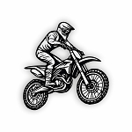 Motocross Rider Precision Cut Decal